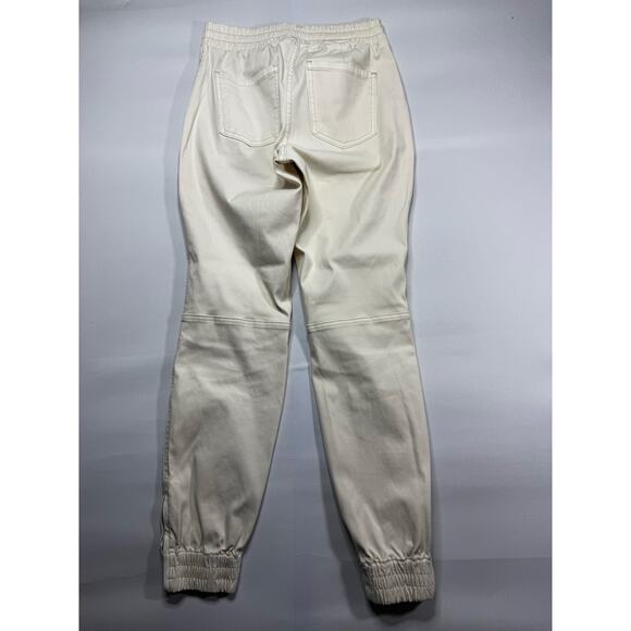 Spanx Women's Patch Pocket Ankle Zip Cream Denim Jogger Pants - Size S (27x29) - Picture 3 of 5